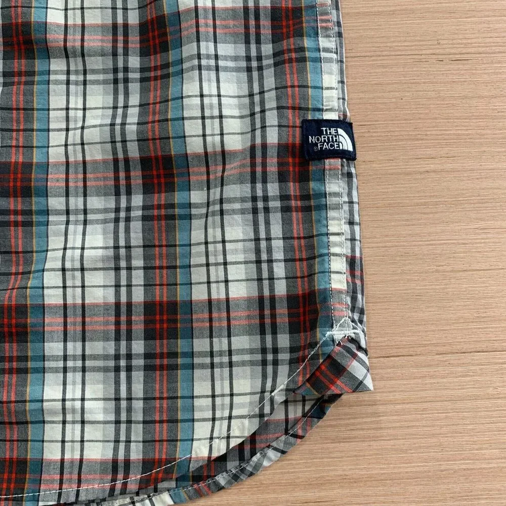 The North Face Hammets‎ Button Up Shirt Mens XXL Plaid Gray Blue Red